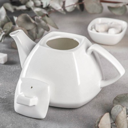 Teapot porcelain blanket wilmax ilona, ​​1.05 l, white color-1