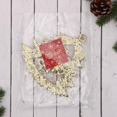 Christmas tree decoration "flickering Christmas tree with bells" 14.5x13.5 cm, gold-1