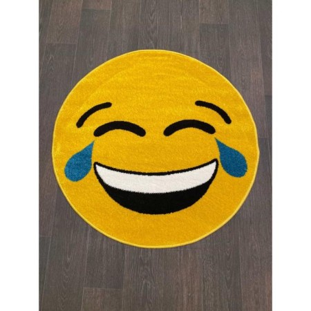 Round Merinos Smile carpet, size 100x100 cm, yellow color