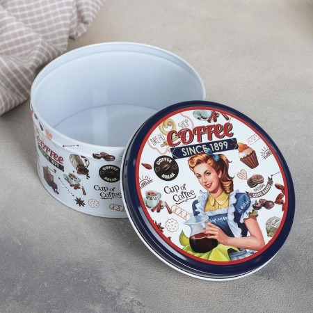 A set of cans for bulk products Coffee, 20 × 9/16.5 × 8/13.5 × 7 cm, 3 pcs-1