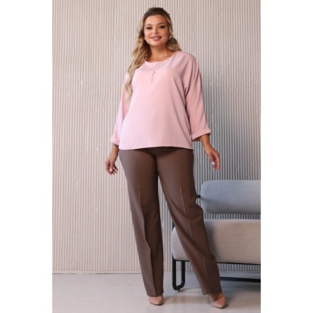Female blouse, size 48, pink color-6