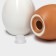 Porcelain set for spices Bellatenero “Eggs”, 3 objects: Solonka 60 ml, polling trunk 60 ml, stand, white and beige color