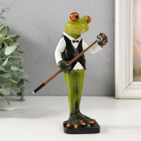 Souvenir Polystone Lac "Frog - Billardist" 16.5x11x4.5 cm-1