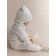 A cap on ties with ears children's Amarobaby Pure Love Bear, with a lining, size 46-48 cm, dairy color
