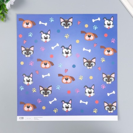 Scrapbooking paper bilateral "Forest animals and mots" density 180 g 30.5x32 cm-3