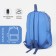 School backpack from textiles on lightning, 3 pockets, blue color