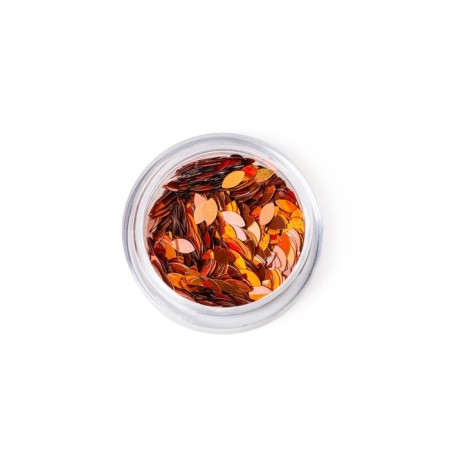 Sequins for decor "petal", fiery amber