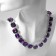 The necklace "Jewelry" squares, purple color in silver, 34 cm