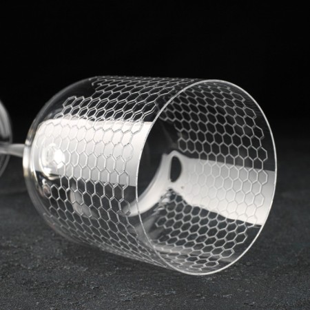 A set of glasses for the wine “Mind”, 400 ml, sot decor, 6 pcs-3