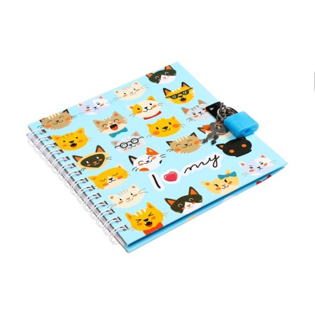 Gift notebook, 45 sheets, line, on the castle, on the crest, cats (13x13.5cm)-1
