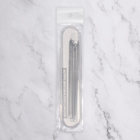 Cosmetological set, 4 items, in a plastic case, 11.5 cm, silver color-5