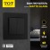 Tot Matte Glass switch, 10 a, 2 cl., Hidden, glass, black