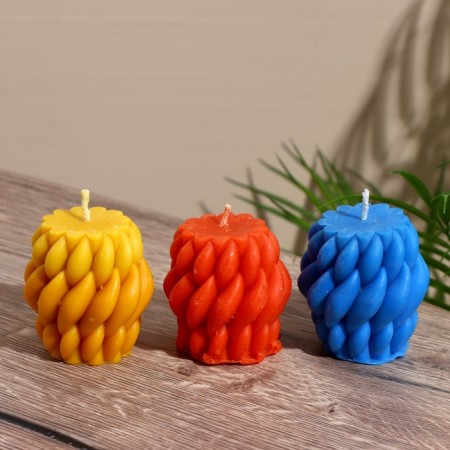 Candle "Drops" 6x6x6 cm, soy wax-4
