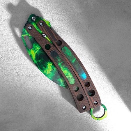 Wooden souvenir "Balo knife. Cerambit", blue with green-2