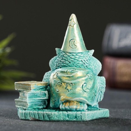 Figure "Owl Librarian" Emerald 9x7x6cm-2