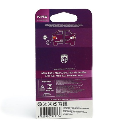 Car lamp Philips Vision Plus +60%, P21/5W, 12 V, 3 W, 12499 VPB2, set 2 pcs-1
