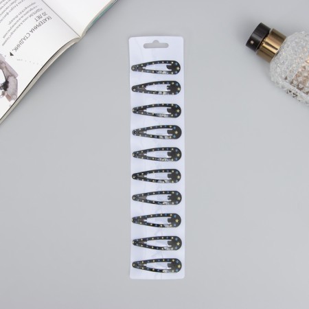 Invisibility for hair "Noch" (set 10 pcs) black-gold-2