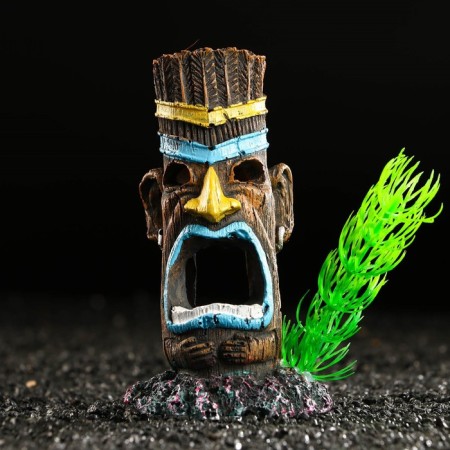 Decor for the aquarium "Mask", 7 x 6 x 12 cm-1
