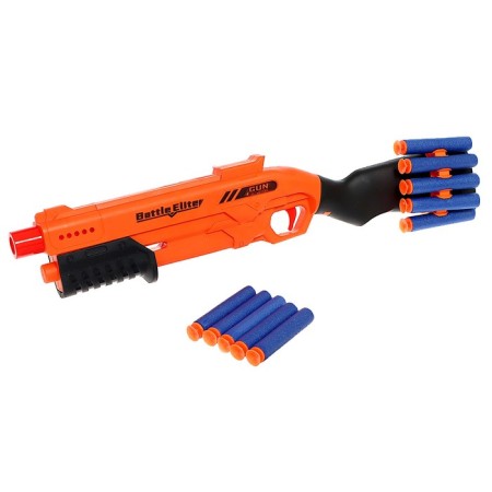 Blaster "shotgun" shoots soft bullets, color mix