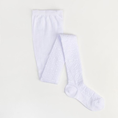 Pantyhose children's openwork, white color, height 128-134 cm