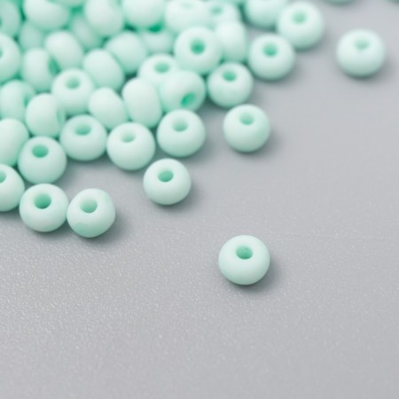 Glass 8/0 "Marshmallow. Matte. Biryuza" 10 g