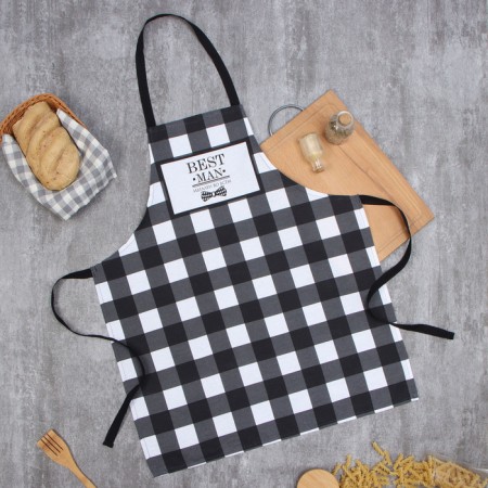 Apron "Dolyana" Best Man Black 70x60 cm, Rogozhka, 100% HL, 160g/m2