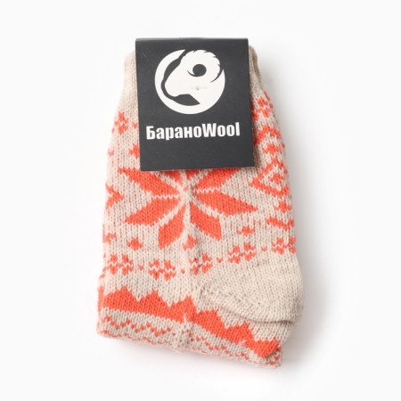 New Year. Women's socks, gray/orange color, rr 25-27-2