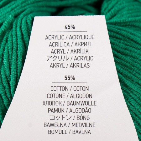 Yarn "jeans" 55% cotton, 45% acrylic 160m/50g (52 green)-3
