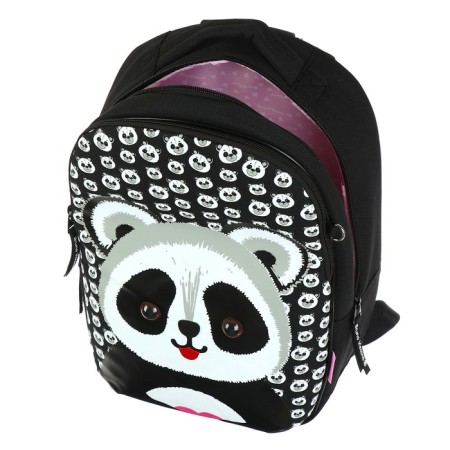 School backpack Bruno VisConti, 42 x 31 x 14 cm, ergonomic back, Panda-10