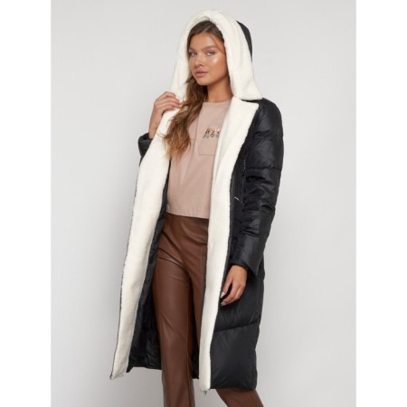 Coat insulated winter female, size 48, black color-25