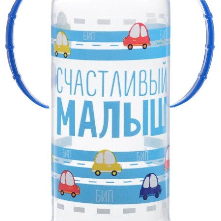 A bottle for feeding "Baby", a classic throat, with handles, 250 ml, from 0 months., Blue color-7