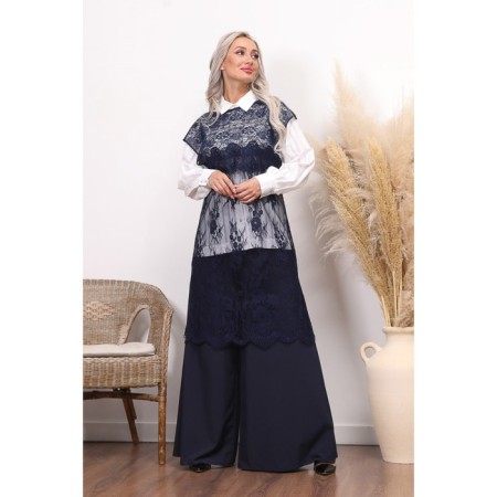 Women's tunic, size 46, blue color-4