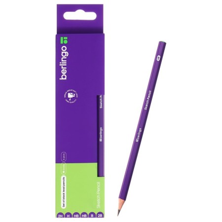 A set of pencils of b/g of different hardness 6pcs Berlingo 2h-2b, sharpened., K/pack.