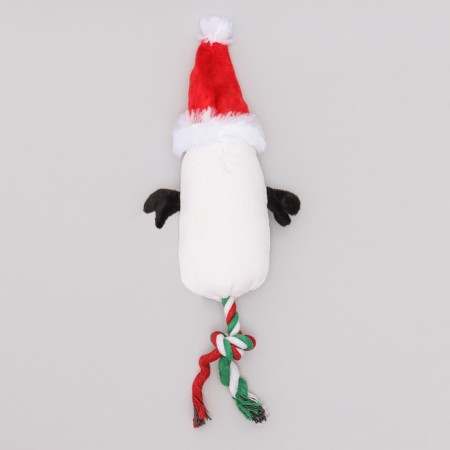 Soft toy for dogs "Snowman with a rope" with a squeak, 39 x 13 cm-2