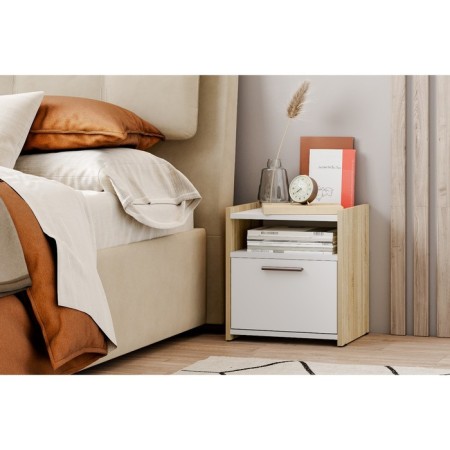 Bedside table, 400x350x440, white/oak sonoma-2