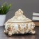 Casket, ivory/gold 15x12x14cm