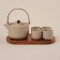 Tea service ceramic SL Home "Stone Forest", 6 items: 4 cups 100 ml, kettle 650 ml, stand 30 × 16 cm