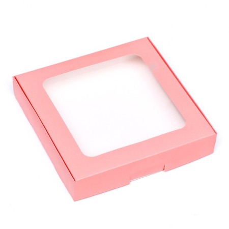 Self -charged box with a pink window, 16 x 16 x 3 cm-1