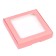 Self -charged box with a pink window, 16 x 16 x 3 cm