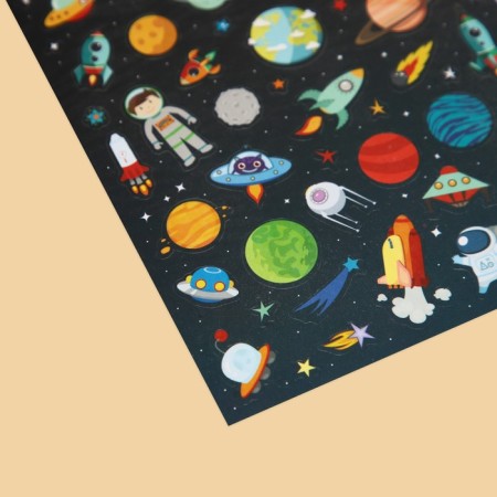 Stickers children's paper "Space Travel", 11 x 16 cm-1