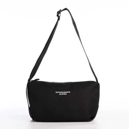 Youth bag with zipper, black color