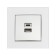 Socket with USB-A + usb-C connectors, 2.1 A, 5V, TOT MATTE GLASS, hidden, glass, silver 104396