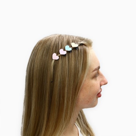 Hair hair clip, 4 pcs, 2 cm, cold heart-4