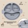 Set for feeding: bib, plate 2pcs, glass, devices, m & b, gray
