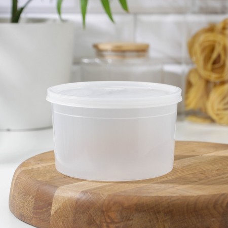 Food container, d = 13 cm, 600 ml, with a sealed lid