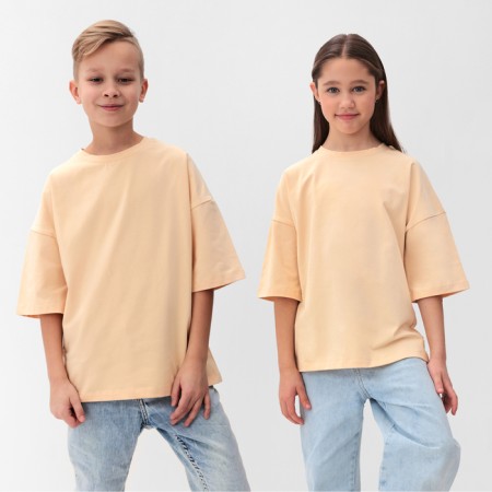 T-shirt Children's Minaku: Basic Line Kids color light-beige, height 122 cm