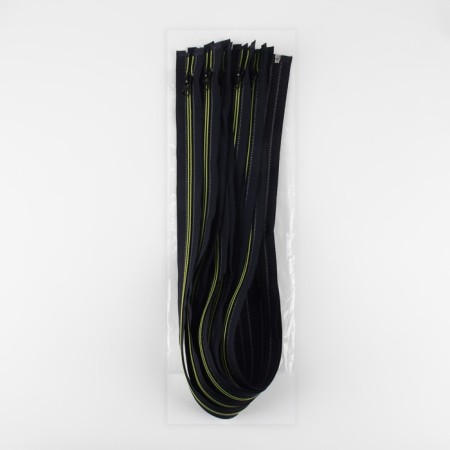 Lightning "Spiral", No. 5, detachable, reflective, castle machine, 80 cm, black/green color-2