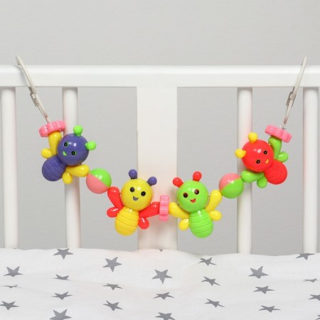 Stretching to a stroller/crib "Funny butterflies", 4 toys, crumb I-6