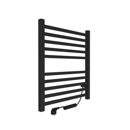Electric heated towel Indigo Attic, 600x500 mm, timer, hidden installation, black-1