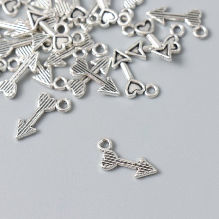 Decor for creativity Metal "Root with heart" silver 0.8x1.5 cm-1